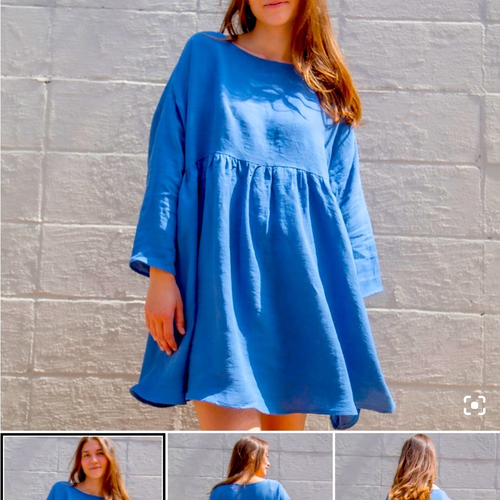 Denim linen short oversized dress NWT currently sold out on website